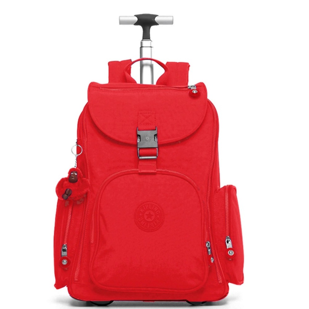 Large Rolling Laptop Backpack Cherry Tonal Zipper